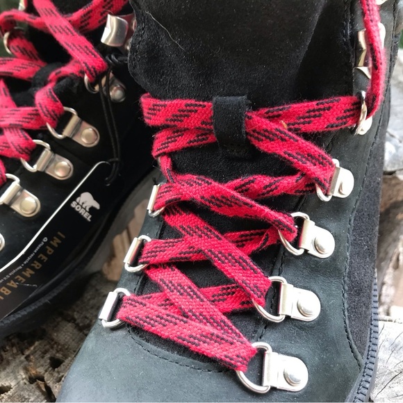 Sorel Ainsley Conquest Black Hiking Boots - Waterproof Suede Leather - Picture 3 of 13